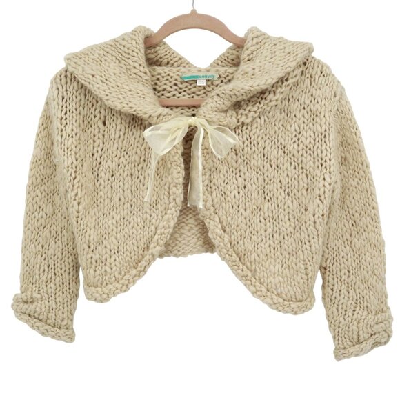 Convoy Sweaters - Convoy Wool Cardigan Womens L Beige L Boho Twee Rustic Twee Cottagecore Delicate